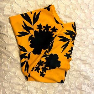 Who what wear mustard floral midi swing skirt